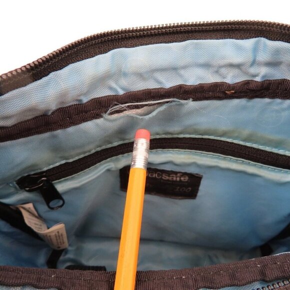 Pacsafe CitySafe 100 Brown Black Travel Security Crossbody Handbag Purse Bag - Picture 5 of 11